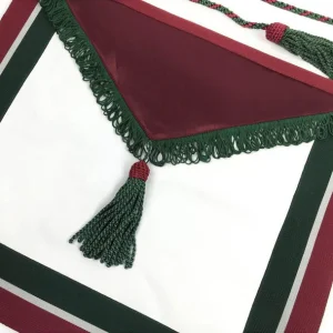 Member The Royal Order of Scotland Apron - White, Maroon & Green