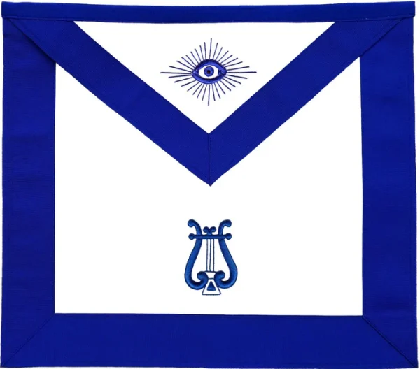 Officers Blue Lodge Apron Set - Blue Ribbon Machine Embroidery (Set of 19)