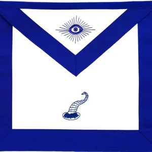 Officers Blue Lodge Apron Set - Blue Ribbon Machine Embroidery (Set of 19)