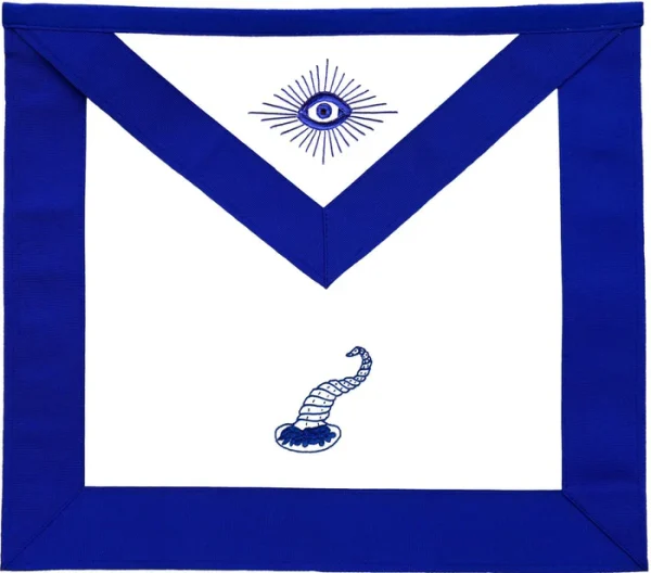 Officers Blue Lodge Apron Set - Blue Ribbon Machine Embroidery (Set of 19)