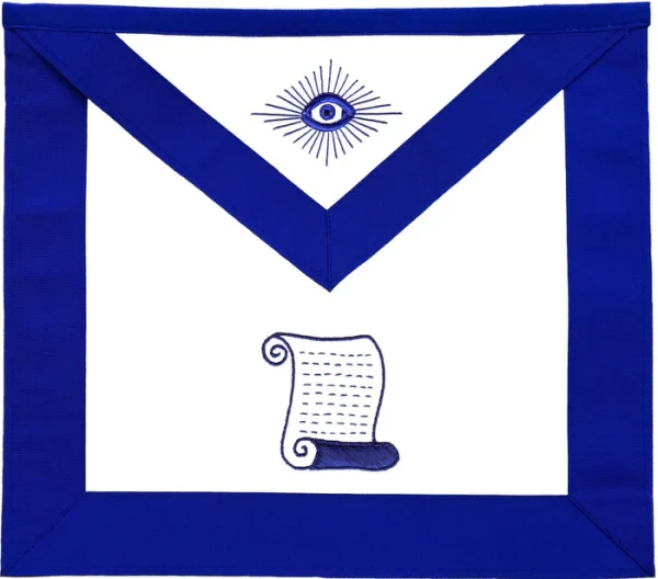 Officers Blue Lodge Apron Set - Blue Ribbon Machine Embroidery (Set of 19)