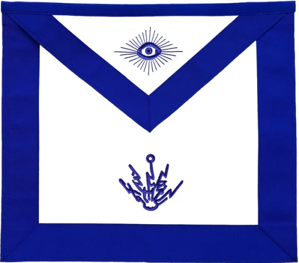Officers Blue Lodge Apron Set - Blue Ribbon Machine Embroidery (Set of 19)
