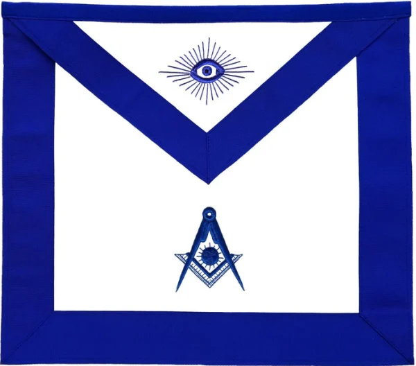 Officers Blue Lodge Apron Set - Blue Ribbon Machine Embroidery (Set of 19)