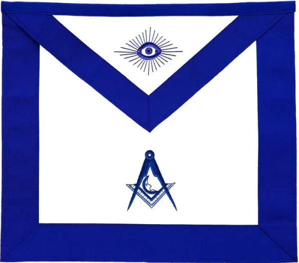 Officers Blue Lodge Apron Set - Blue Ribbon Machine Embroidery (Set of 19)