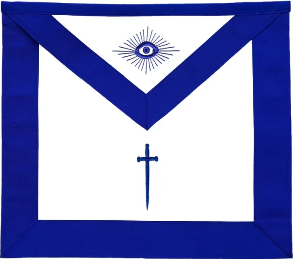 Officers Blue Lodge Apron Set - Blue Ribbon Machine Embroidery (Set of 19)