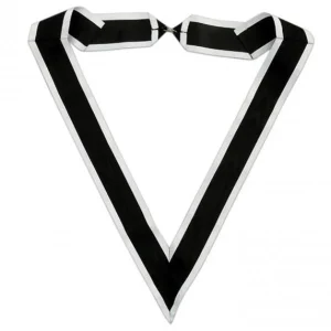 Home 83 Officers Order of Malta Commandery Collarette - Black & White Moire