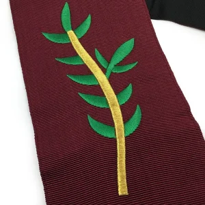 Officers Scottish Rite Officer Collar Set - Maroon Machine Embroidery