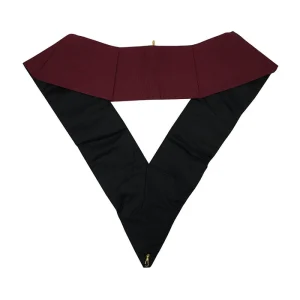 Officers Scottish Rite Officer Collar Set - Maroon Machine Embroidery