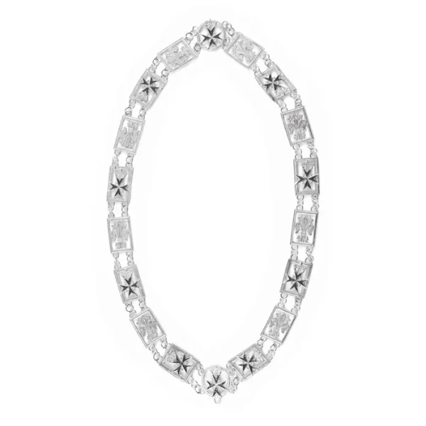 Order of Malta Chain Collar - Silver Plated