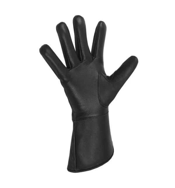 Order of Malta Commandery Gauntlets - Black Leather with White Maltese Cross 2 Order of Malta Commandery Gauntlets - Black Leather with White Maltese Cross Front