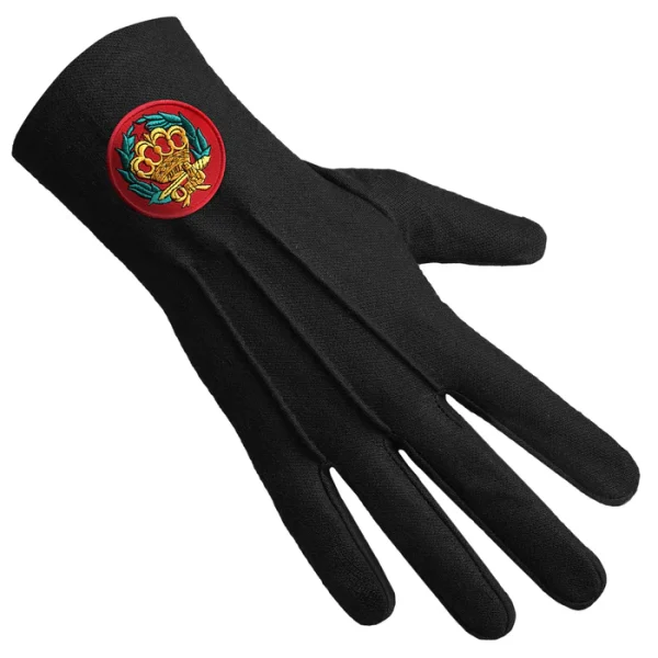 Order Of The Amaranth Gloves - Black Cotton With Red Patch