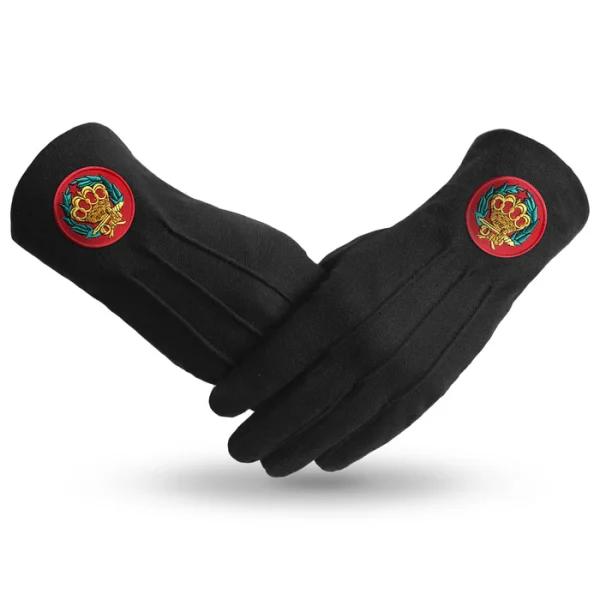 Order Of The Amaranth Gloves - Black Cotton With Red Patch