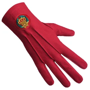 Order Of The Amaranth Gloves - Red Cotton With Round Patch