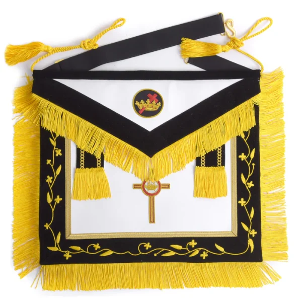 Past Commander Knights Templar Commandery Apron - Black with Gold Fringe 1 Past Commander Knights Templar Commandery Apron - Black with Gold Fringe