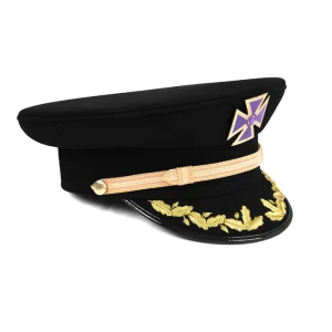 Past Grand Commander Knights Templar Commandery Fatigue Cap - Purple Metal Cross with Braid & Vinework 12 Past Grand Commander Knights Templar Commandery Fatigue Cap - Purple Metal Cross with Braid & Vinework