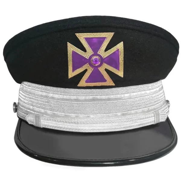 Past Grand Commander Knights Templar Commandery Fatigue Cap - Purple Metal Cross with Large Braid (Gold/Silver) 1 Past Grand Commander Knights Templar Commandery Fatigue Cap - Purple Metal Cross with Large Braid (Gold/Silver)