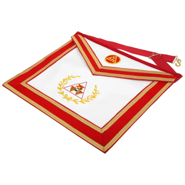 Past Grand High Priest Royal Arch Chapter Apron - Red Velvet with Gold Wreath 1 Past Grand High Priest Royal Arch Chapter Apron - Red Velvet with Gold Wreath