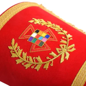 Past Grand High Priest Royal Arch Chapter Cuff - Red Velvet with Gold Fringe Patch