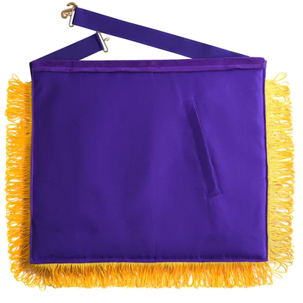 Past Grand Master Blue Lodge Apron - Purple with Gold Emblem with Wreath