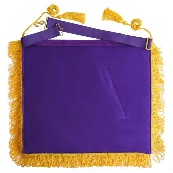 Past Grand Thrice Illustrious Master Royal & Select Masters Apron - Purple Hand Embroidery 4 Past Grand Thrice Illustrious Master Royal & Select Masters Apron - Purple Hand Embroidery
