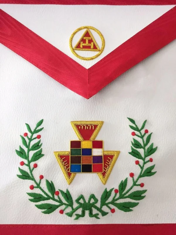 Past High Priest Royal Arch Chapter Apron - Red Hand Embroidered 1 Past High Priest Royal Arch Chapter Apron - Red Hand Embroidered