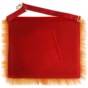 Past High Priest Royal Arch Chapter Apron - Red Velvet with Fringe Tassels 11 Past High Priest Royal Arch Chapter Apron - Red Velvet with Fringe Tassels