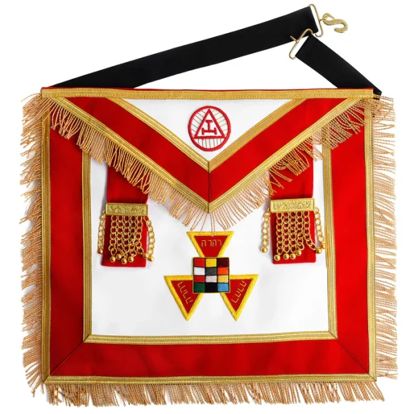 Past High Priest Royal Arch Chapter Apron - Red Velvet with Side Tabs Past High Priest Royal Arch Chapter Apron - Red Velvet with Side Tabs