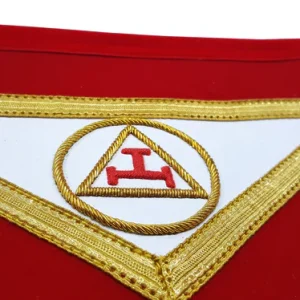 Past High Priest Royal Arch Chapter Apron - Red with Gold Braid