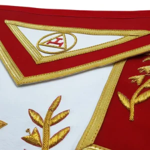 Past High Priest Royal Arch Chapter Apron - Red with Gold Braid