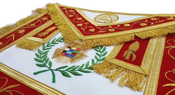 Past High Priest Royal Arch Chapter Apron - Red with Gold Wreath 2 Past High Priest Royal Arch Chapter Apron - Red with Gold Wreath