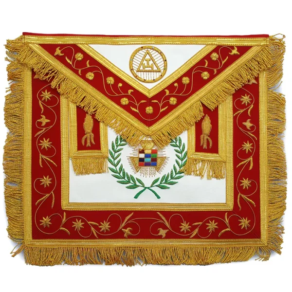 Past High Priest Royal Arch Chapter Apron - Red with Gold Wreath Past High Priest Royal Arch Chapter Apron - Red with Gold Wreath