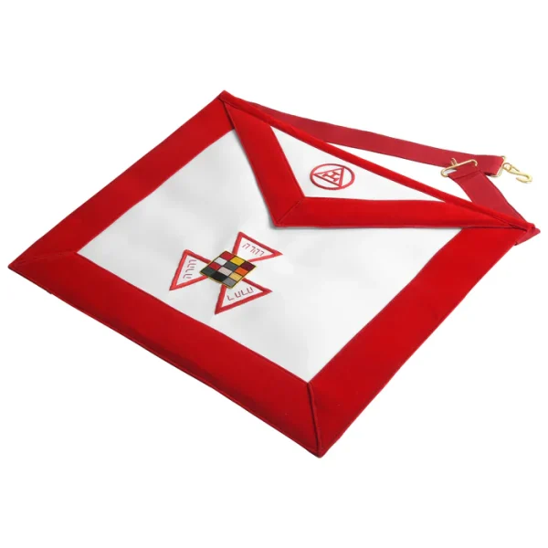 Past High Priest Royal Arch Chapter Apron - Red with Triple Tau Insignia 1 Past High Priest Royal Arch Chapter Apron - Red with Triple Tau Insignia