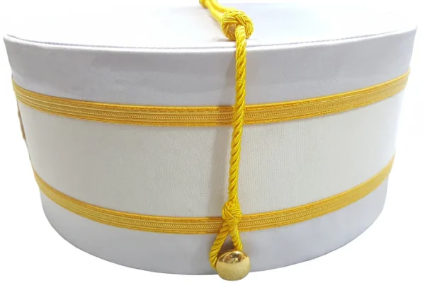 Past High Priest Royal Arch Chapter Crown Cap - White with Gold Braid Machine Embroidery 2 Past High Priest Royal Arch Chapter Crown Cap - White with Gold Braid Machine Embroidery