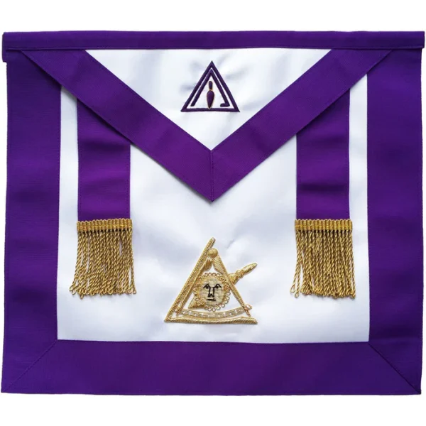 Past Illustrious Master Council Apron - Purple Grosgrain Past Illustrious Master Council Apron - Purple Grosgrain