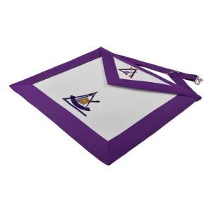 Home 90 Past Illustrious Master Council Apron - Purple Ribbon Machine Embroidery