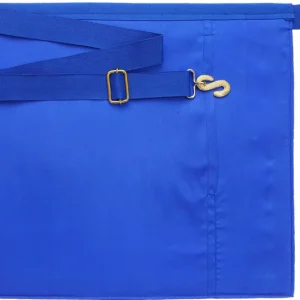 Home 102 Past Master Blue Lodge Apron - Blue Grosgrain with Gold & Blue Hand Embroidery