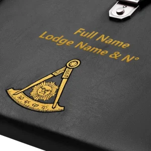 Past Master Blue Lodge Apron Case - Black Imitation Leather MM, WM, Provincial Case 12 Past Master Blue Lodge Apron Case - Black Imitation Leather