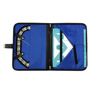 Past Master Blue Lodge Apron Case - Black Imitation Leather MM/WM, Provincial