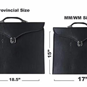 Past Master Blue Lodge Apron Case - Black Imitation Leather MM/WM, Provincial