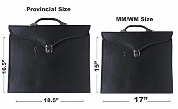 Past Master Blue Lodge Apron Case - Black Leather MM, WM, Provincial