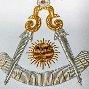 Past Master Blue Lodge Apron - Gold & Silver Bullion Hand Embroidery 8 Past Master Blue Lodge Apron - Gold & Silver Bullion Hand Embroidery