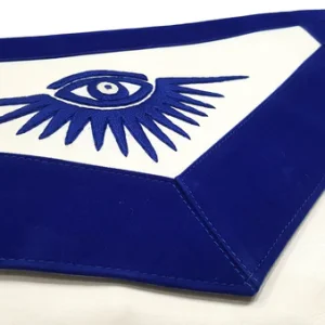 Past Master Blue Lodge Apron - Hand Embroidered with White Silk Threads 8 Past Master Blue Lodge Apron - Hand Embroidered with White Silk Threads