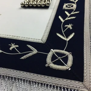 Past Master Blue Lodge Apron - Navy Blue Velvet