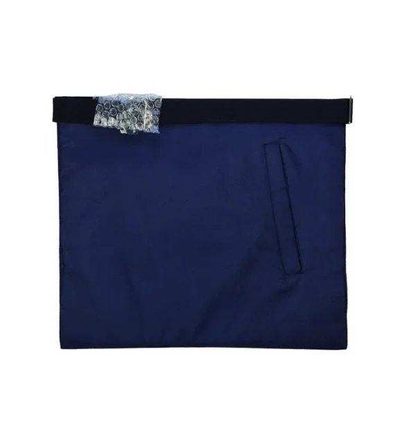 Past Master Blue Lodge Apron - Navy Blue Velvet Ribbon With Silver Braid 1 Past Master Blue Lodge Apron - Navy Blue Velvet Ribbon With Silver Braid