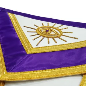 Past Master Blue Lodge Apron - Purple with Gold Hand Embroidery