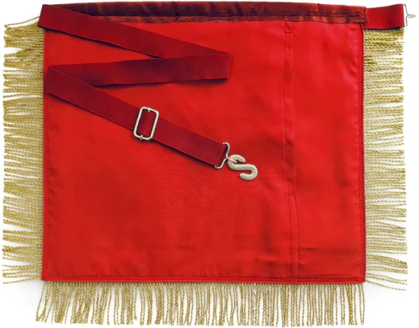 Past Master Blue Lodge Apron - Red Gold Machine Embroidery 3 Past Master Blue Lodge Apron - Red Gold Machine Embroidery