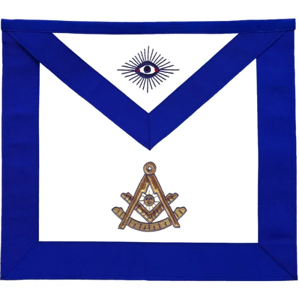 Past Master Blue Lodge Apron - Royal Blue Grosgrain Gold Embroidery Past Master Blue Lodge Apron - Royal Blue Grosgrain Gold Embroidery