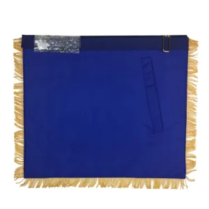 Past Master Blue Lodge Apron - Royal Blue Velvet Hand Embroidery
