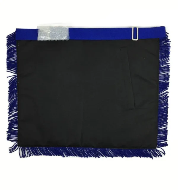 Past Master Blue Lodge Apron - Royal Blue with Blue Hand Embroidery & Fringe 1 Past Master Blue Lodge Apron - Royal Blue with Blue Hand Embroidery & Fringe