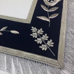 Past Master Blue Lodge Apron - Royal Navy Velvet Hand Embroidery